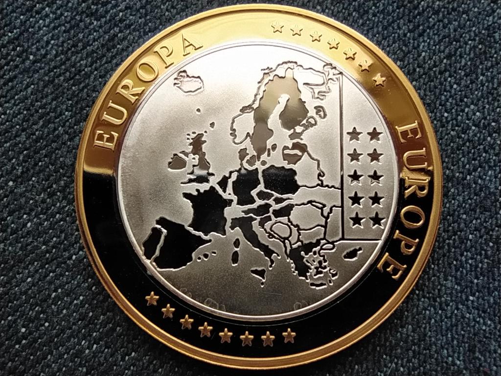 Euróövezet országainak közös valutája Monakó aranyozott emlékérem
