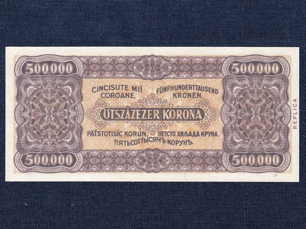 Kisméretű Korona államjegyek 500000 Korona bankjegy