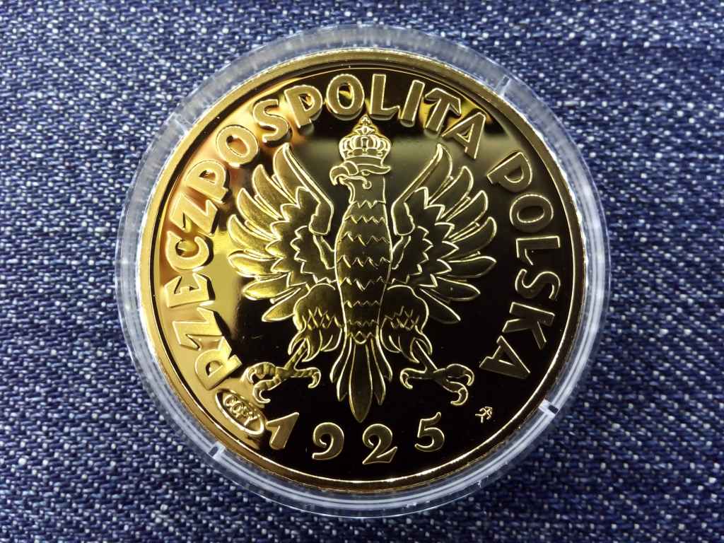 Történelmi aranypénzek utánveretben Lengyel alkotmány 5 zloty, 1925