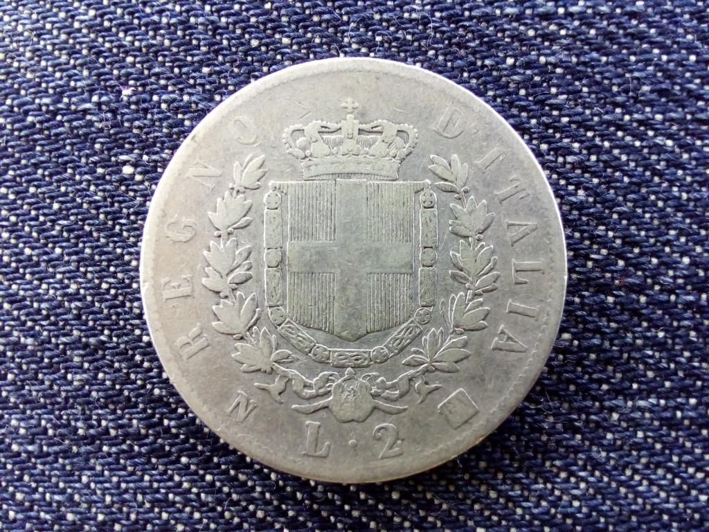 Olaszország II. Viktor Emánuel (1861-1878) .835 ezüst 2 Líra