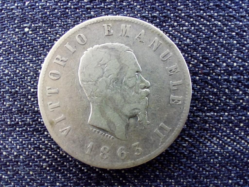 Olaszország II. Viktor Emánuel (1861-1878) .835 ezüst 2 Líra