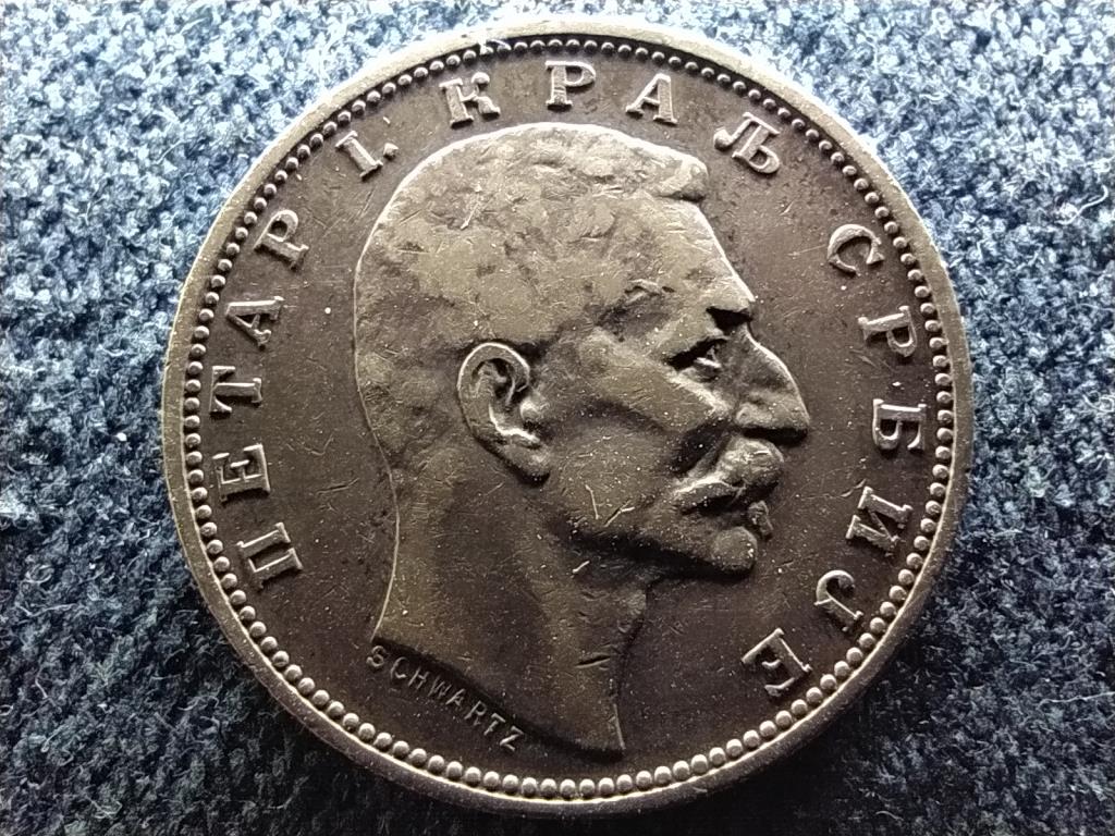 Szerbia I. Péter (1903-1918) .835 ezüst 1 dínár