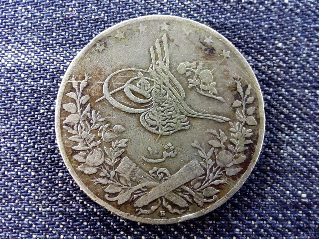Egyiptom II. Abdul Hamid (1876-1909) .833 ezüst 10 Qirsh