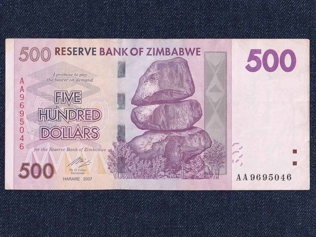 Zimbabwe 500 dollár bankjegy