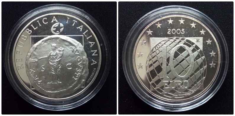 Olaszország .925 ezüst 10 Euro