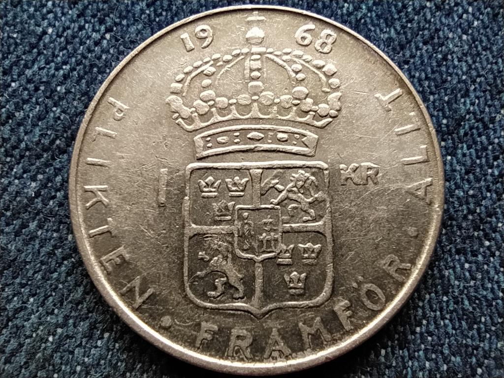 Svédország VI. Gusztáv Adolf (1950-1973) .400 ezüst 1 Korona
