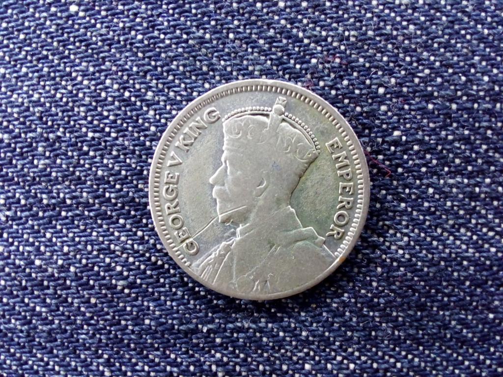 Új-Zéland V. György .500 ezüst 6 Pence