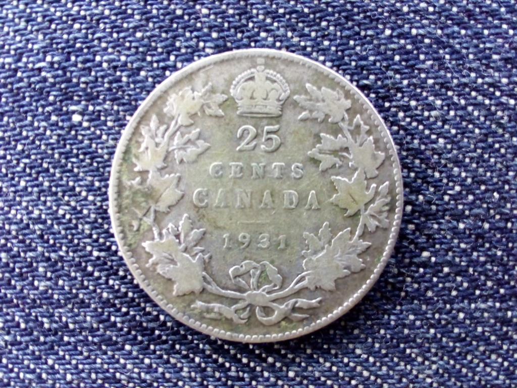 Kanada V. György .800 ezüst 25 Cent