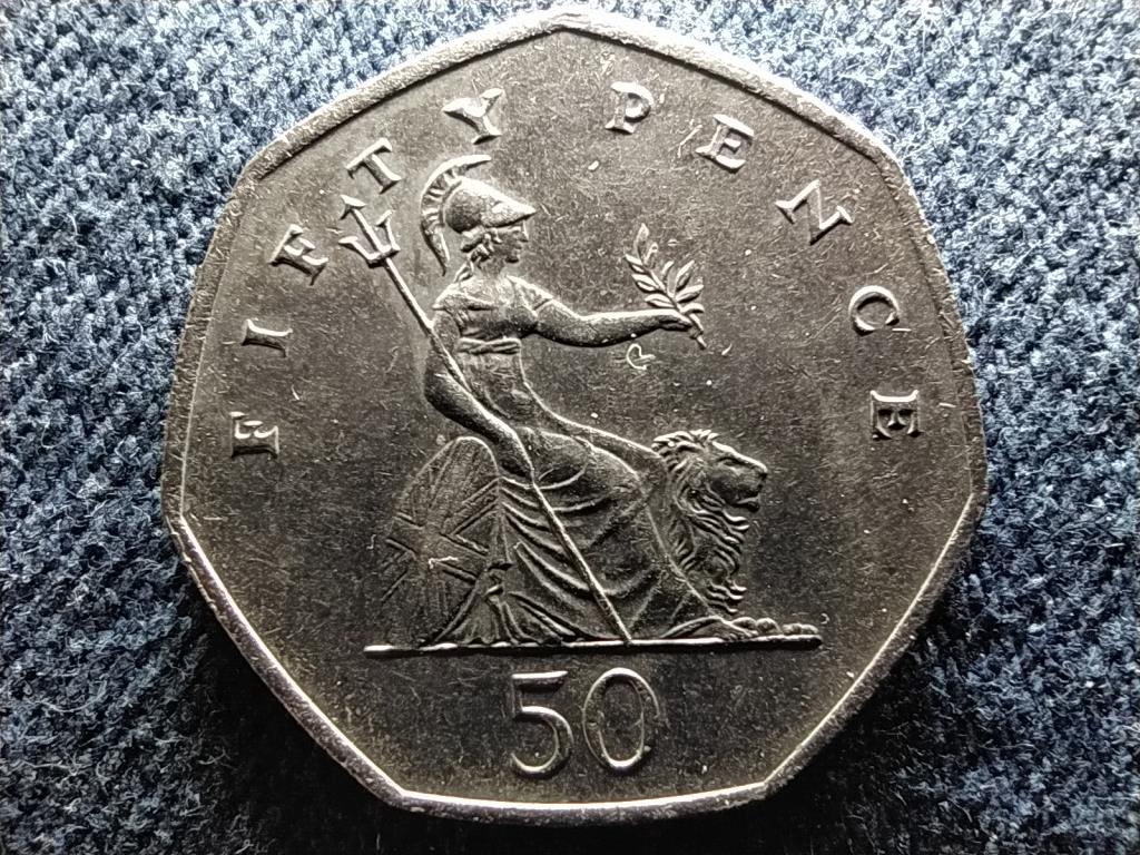 Anglia II. Erzsébet (1952-) 50 Penny kis típus