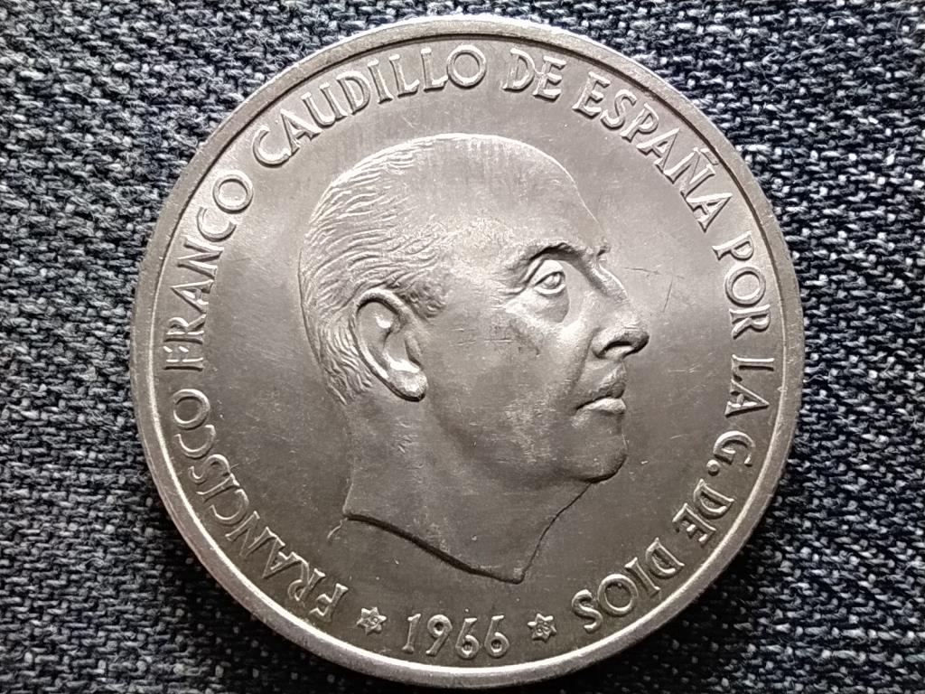 Spanyolország Francisco Franco (1936-1975) .800 ezüst 100 Peseta 1966