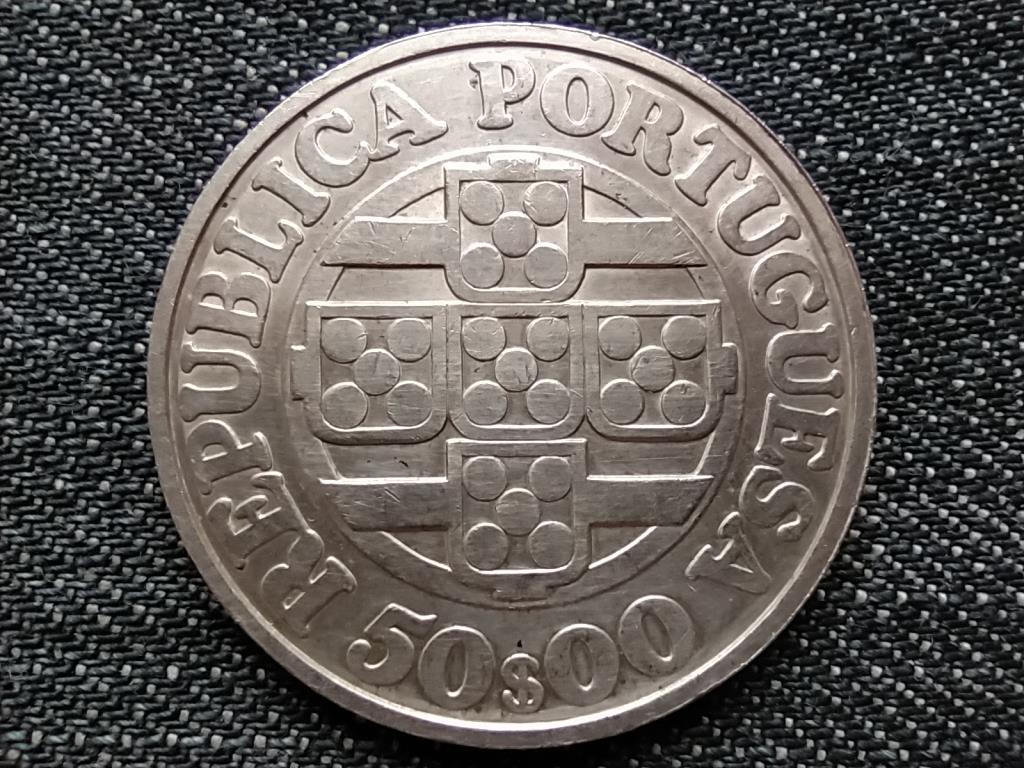 Portugália 125 éves a Portugál Bank .650 ezüst 50 Escudo