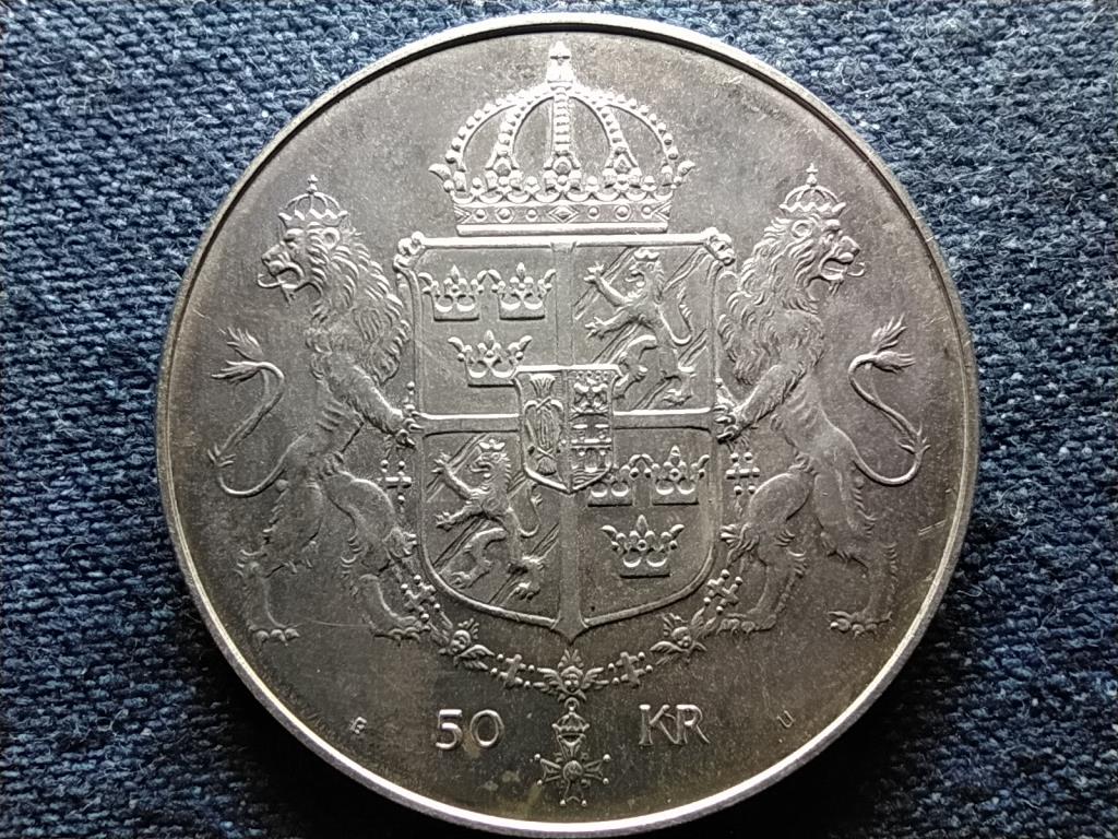 Svédország XVI. Károly Gusztáv és Szilvia esküvője .925 ezüst 50 Korona