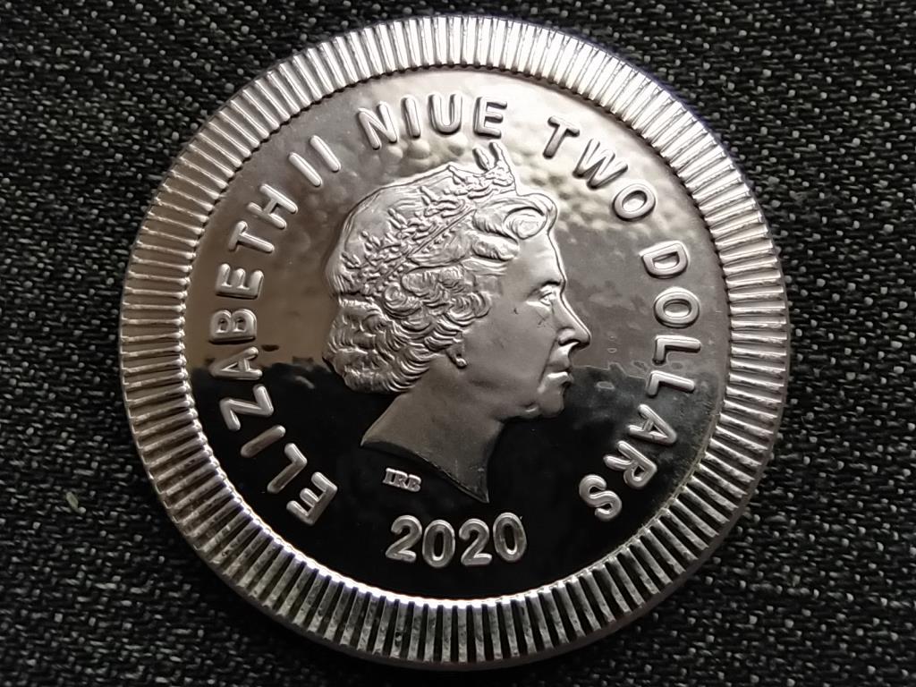 Niue II. Erzsébet Athena bagoly 1 uncia .999 ezüst 2 dollár