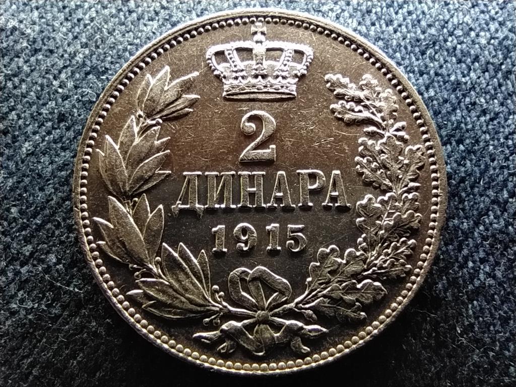 Szerbia I. Péter (1903-1918) .835 ezüst 2 dínár