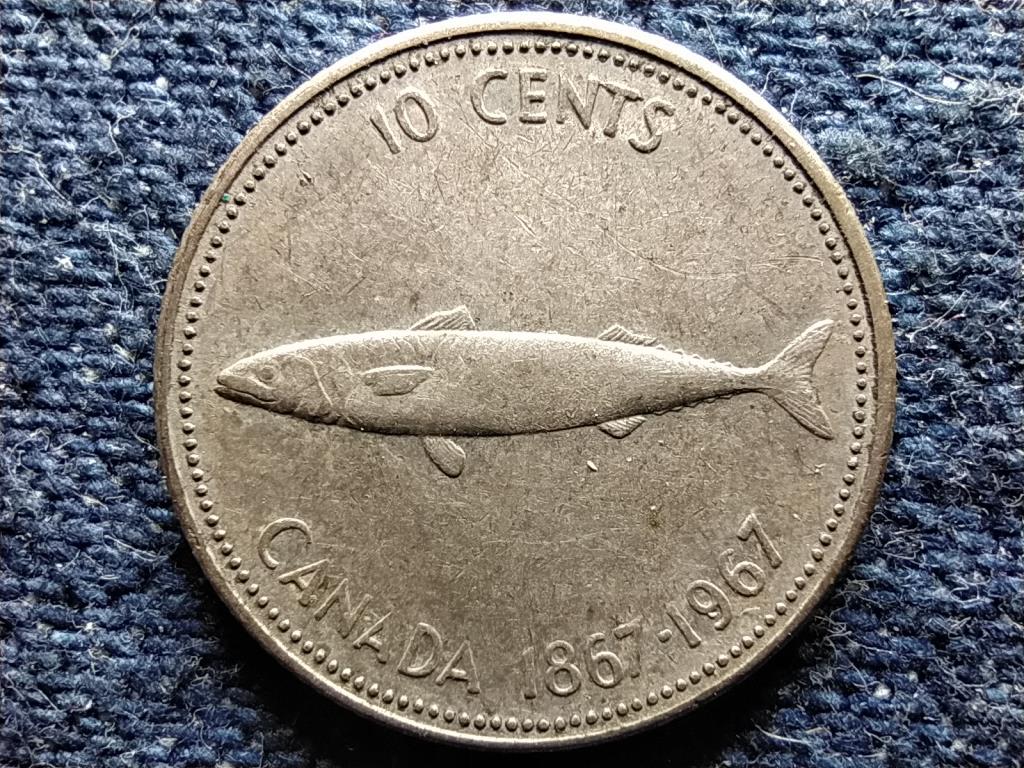 Kanada 100 éves Kanada makréla .800 ezüst 10 Cent