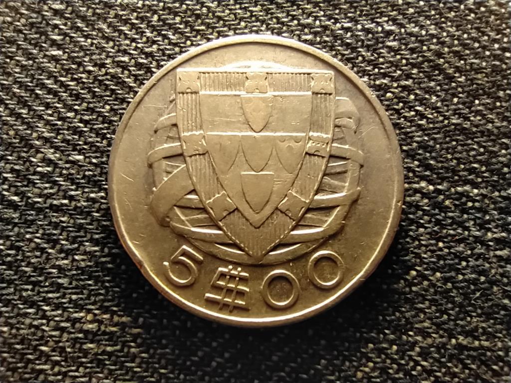Portugália Második Köztársaság (1926-1974) .650 ezüst 5 Escudo