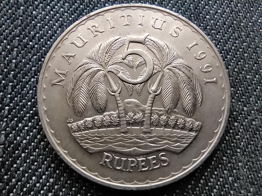 Mauritius pálmafák 5 rúpia