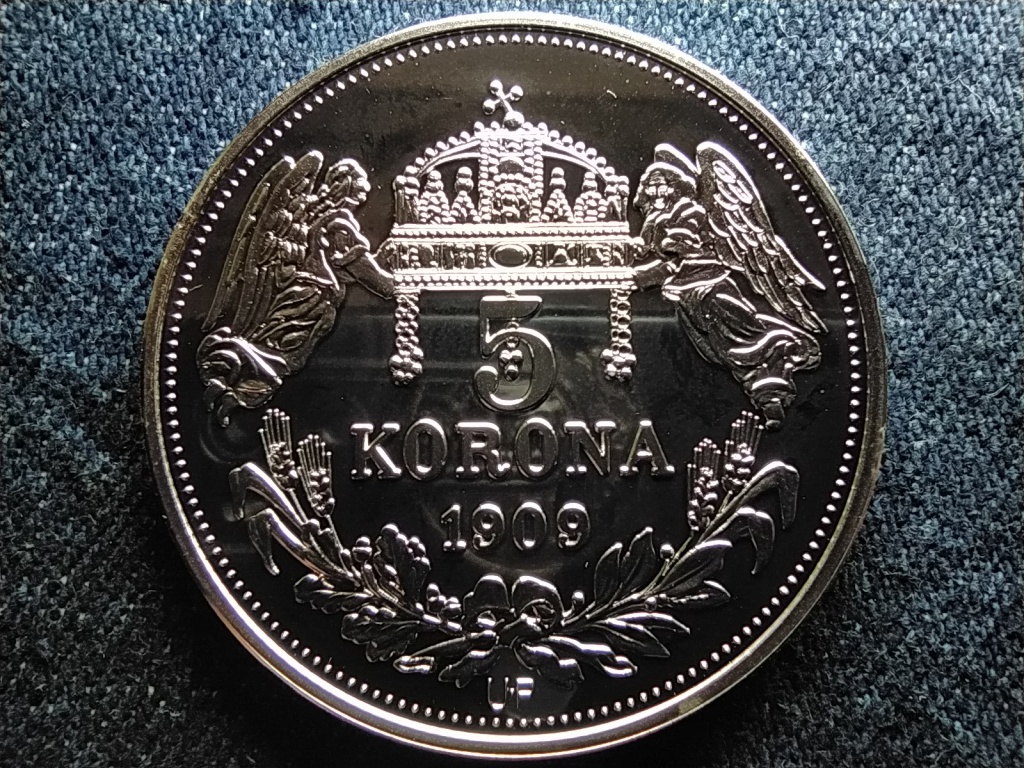 Királyi Koronák Utánveretben II. Lipót 5 korona .999 ezüst