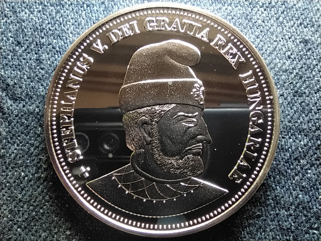 Királyi Koronák Utánveretben V. István 5 korona .999 ezüst