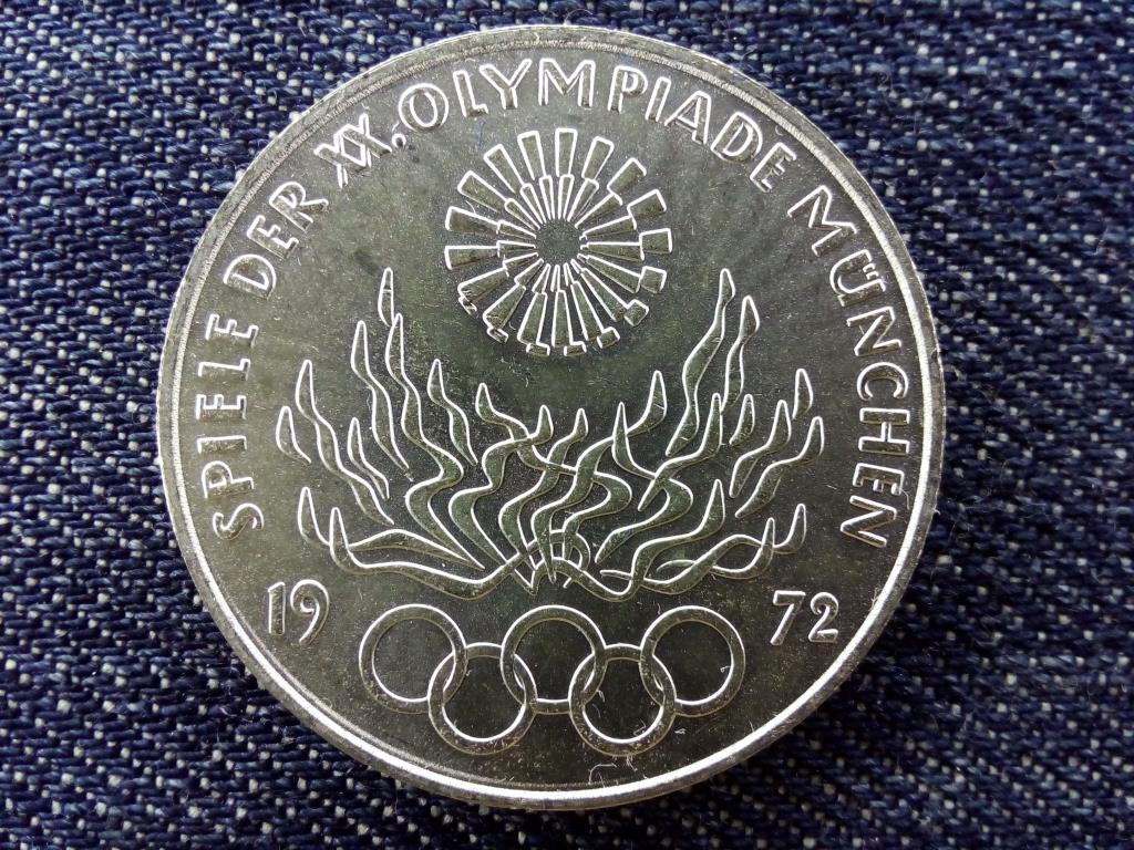 Németország 1972-es müncheni olimpiai játékok olimpiai láng .625 ezüst 10 Márka
