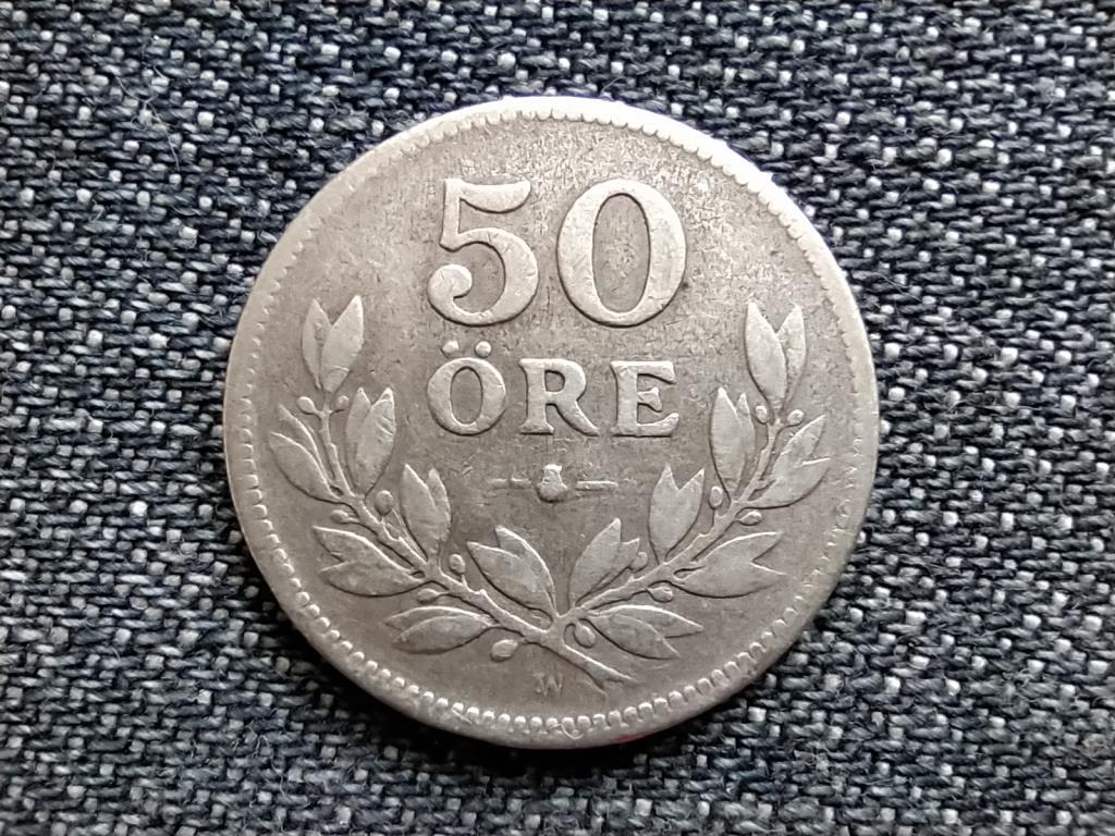 Svédország V. Gusztáv (1907-1950) .600 ezüst 50 Öre