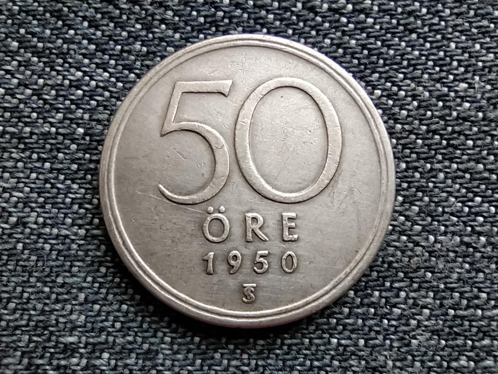Svédország V. Gusztáv (1907-1950) .400 ezüst 50 Öre