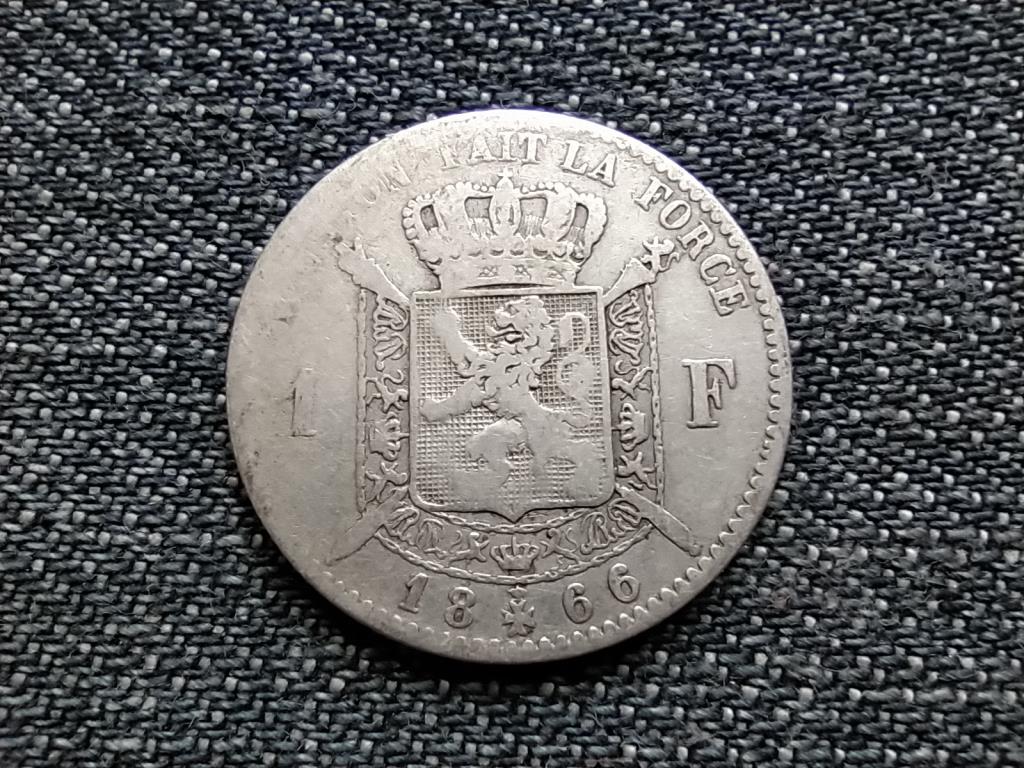 Belgium II. Lipót .(1865-1909) 835 ezüst 1 Frank francia szöveg
