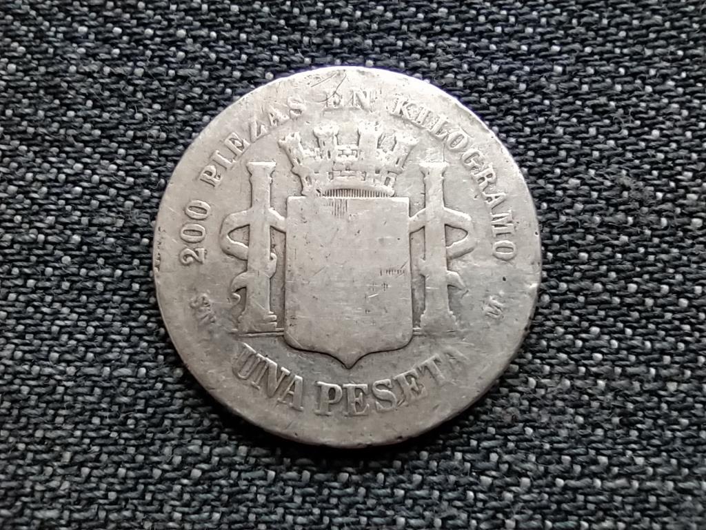 Spanyolország Ideiglenes Kormány (1868-1871) .835 ezüst 1 Peseta
