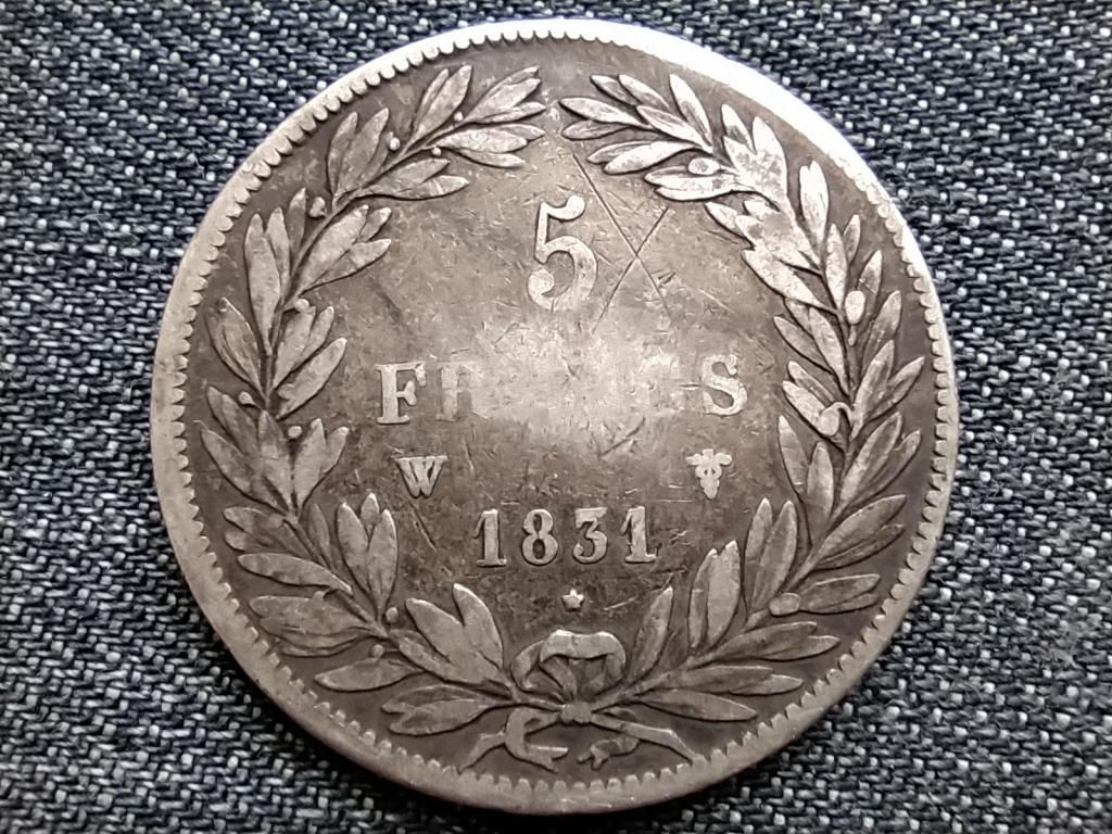 Franciaország I. Lajos Fülöp (1830-1848) .900 ezüst 5 frank