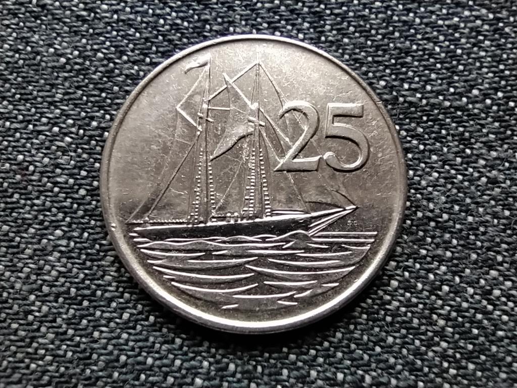 Kajmán-szigetek II. Erzsébet (1952-) 'Kirk B' szkúner 25 cent