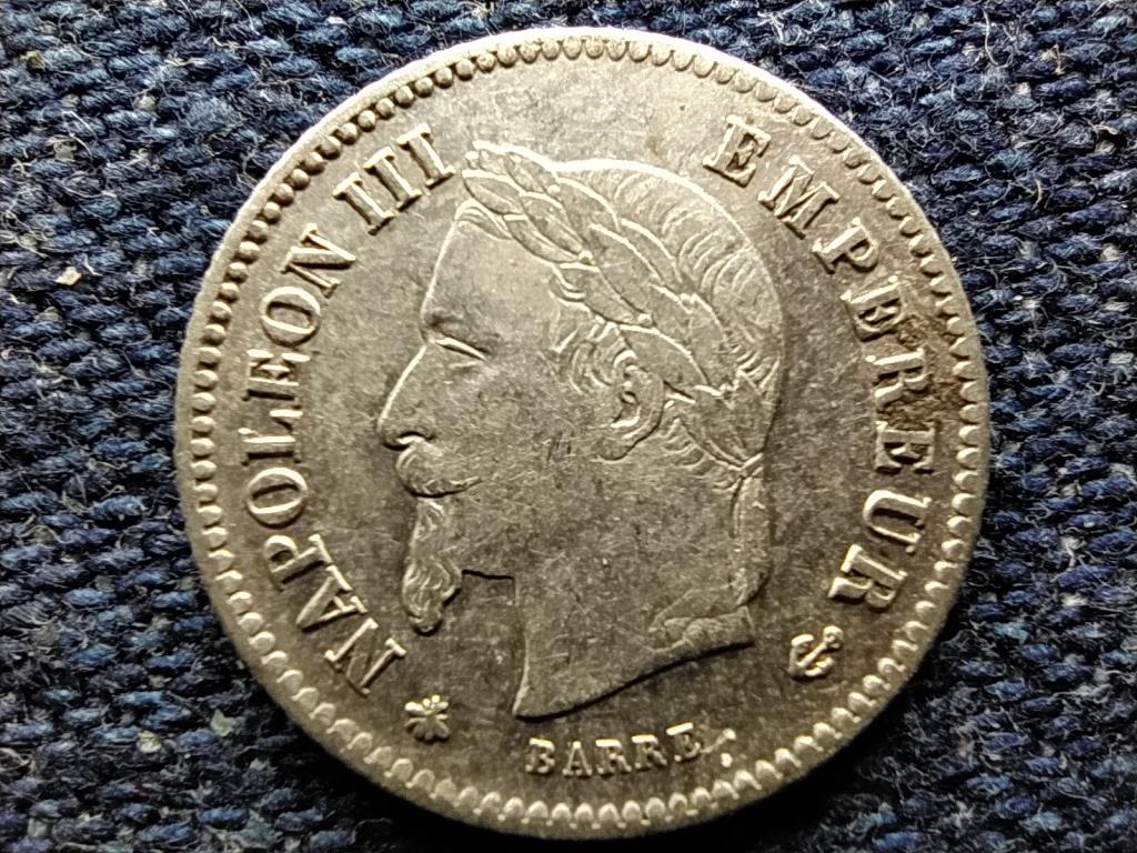 Franciaország III. Napóleon (1852-1870) .835 ezüst 20 Centimes