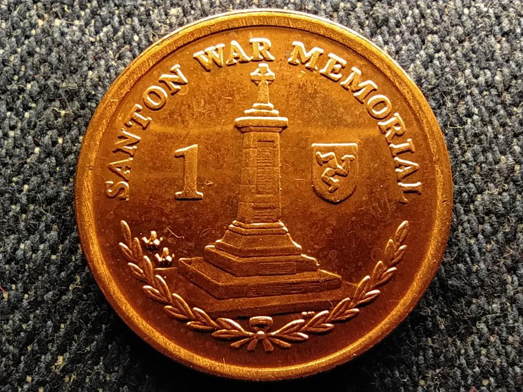 Man-sziget II. Erzsébet  Santon háborús emlékmű 1 penny