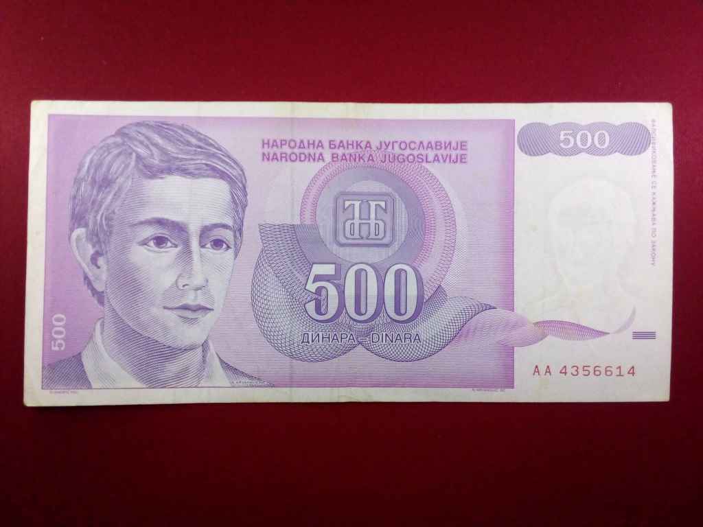 Jugoszlávia 500 Dínár bankjegy