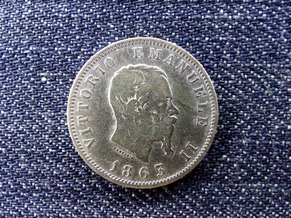 Olaszország II. Viktor Emánuel (1861-1878) .835 ezüst 1 Líra