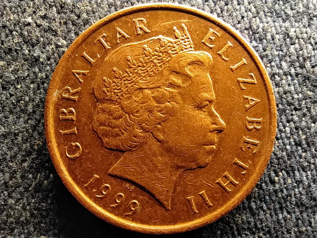 Gibraltár II. Erzsébet szirtifogoly 1 penny