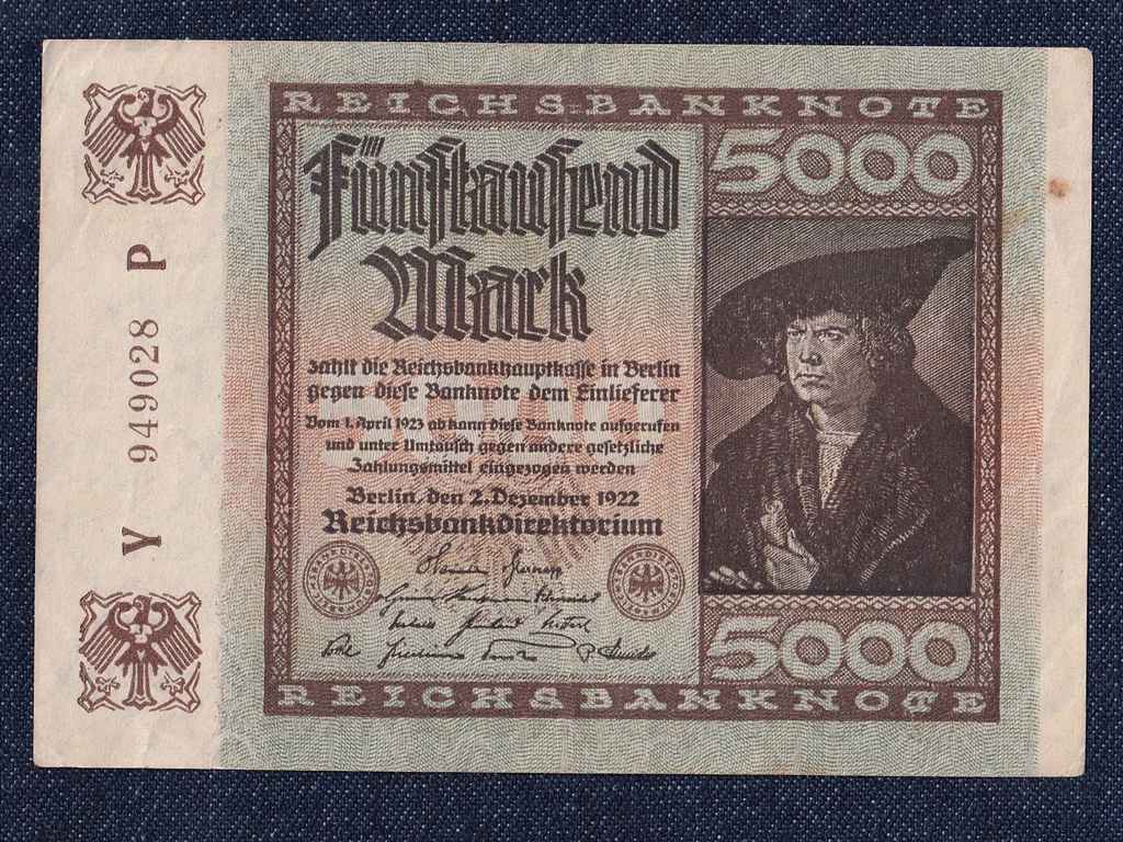 Németország Weimari Köztársaság (1919-1933) 5000 Márka bankjegy