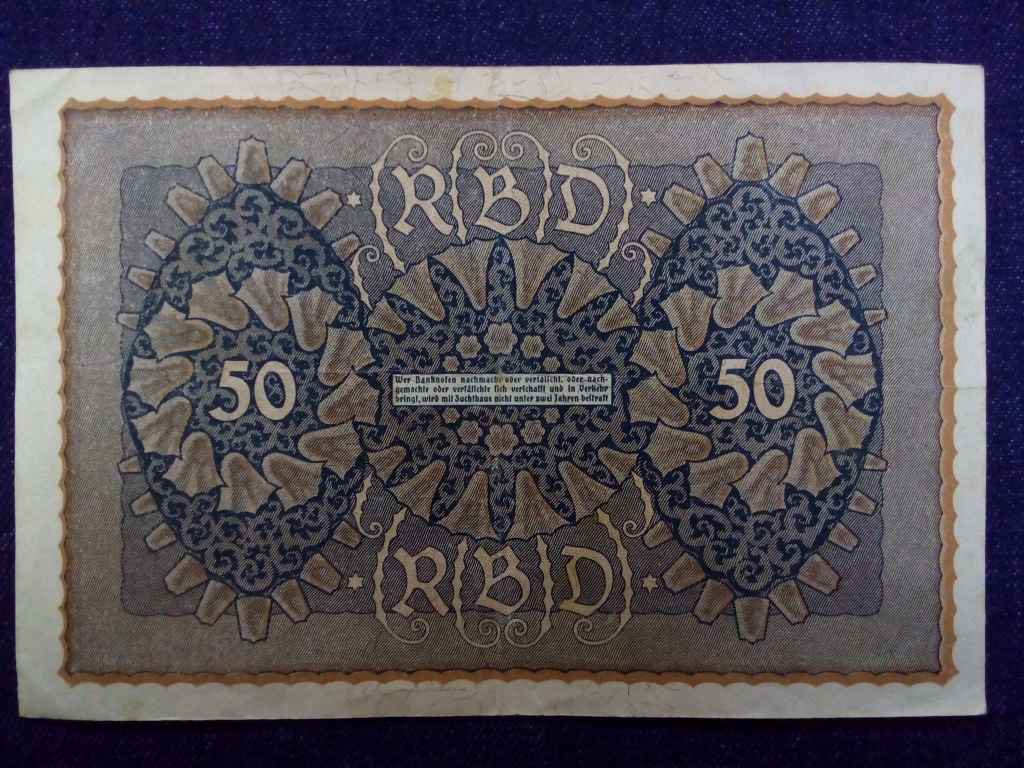 Németország Weimari Köztársaság (1919-1933) 50 Márka bankjegy