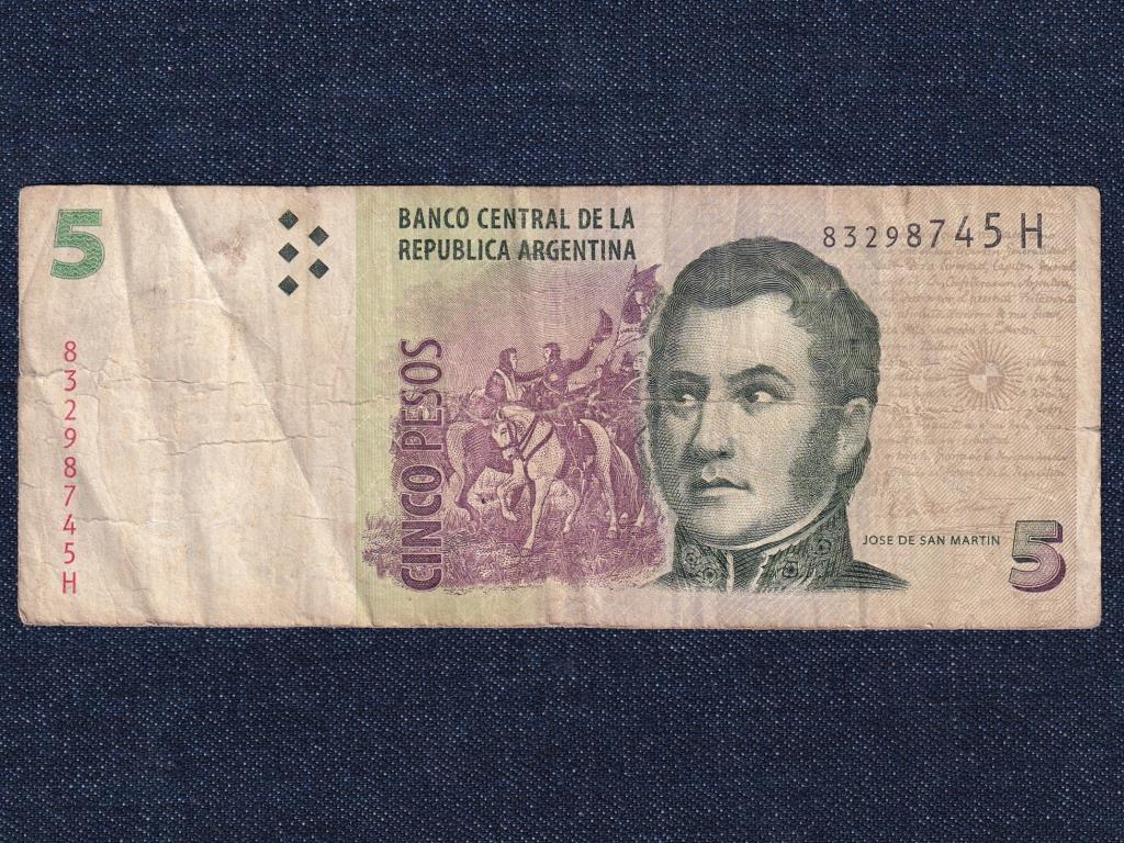 Argentína Szövetségi tartomány (1861-0) 5 Peso bankjegy
