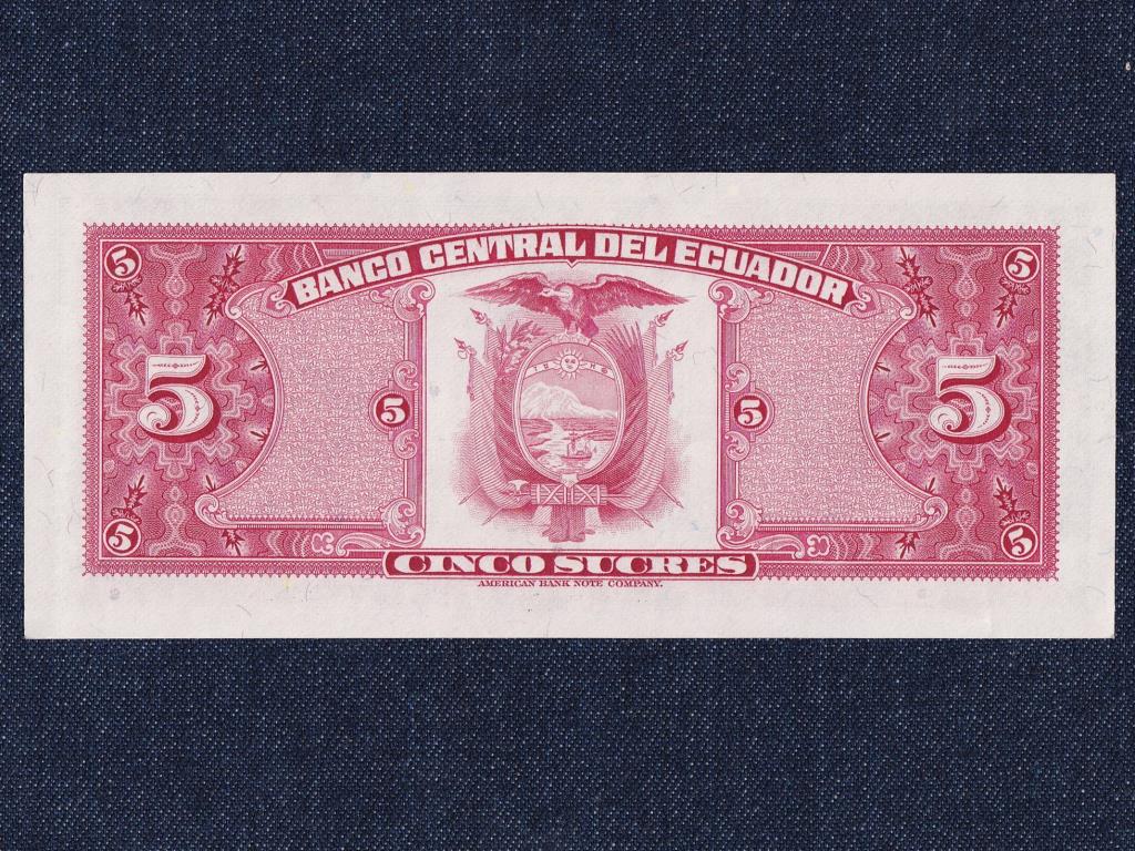 Ecuador Köztársaság (1830-0) 5 Sucre bankjegy