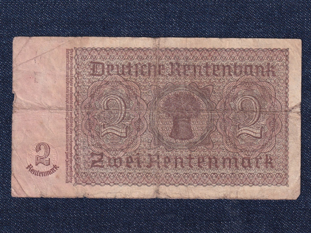 Németország Harmadik Birodalom (1933-1945) 2 járadék márka bankjegy