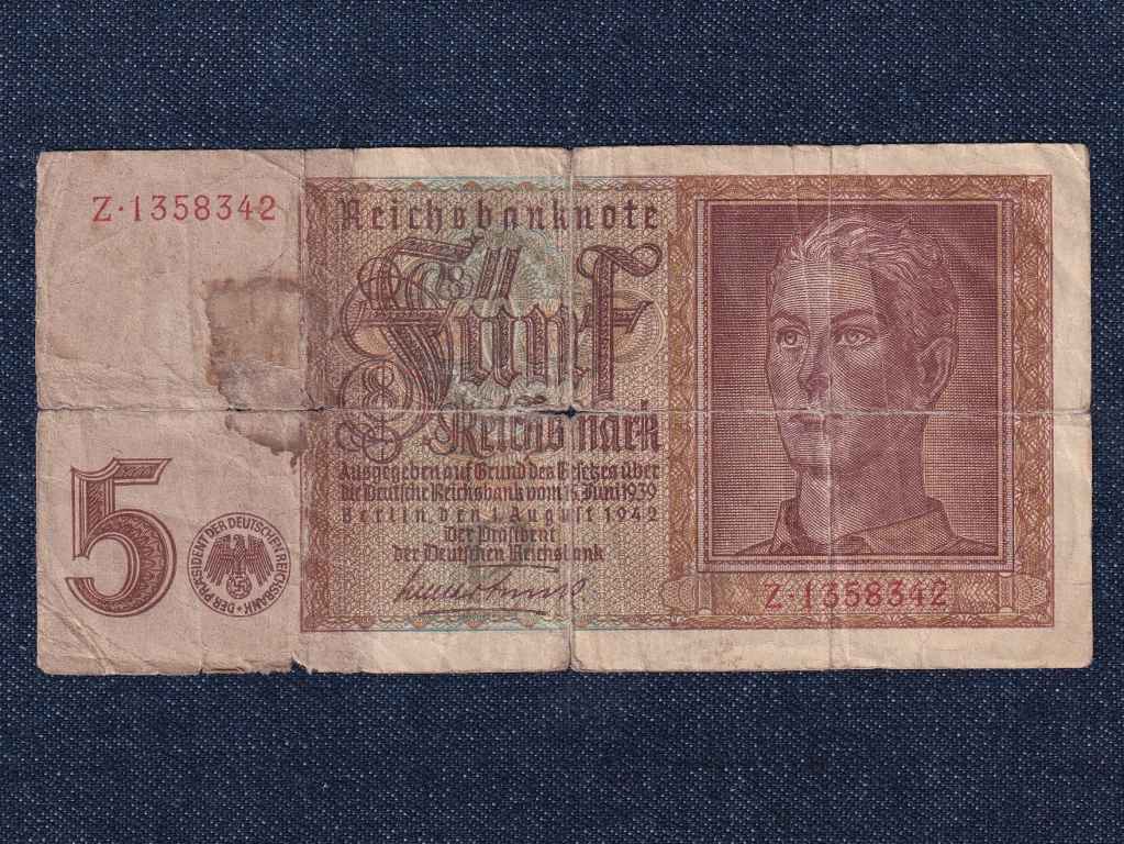 Németország Harmadik Birodalom (1933-1945) 5 birodalmi márka bankjegy