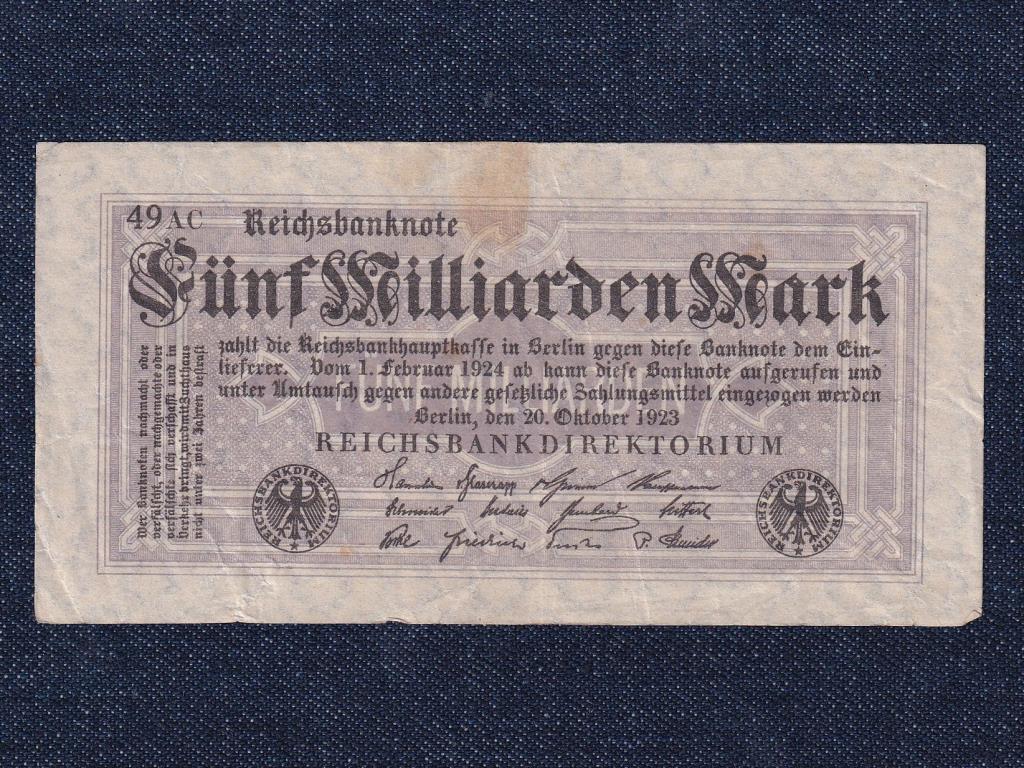 Németország Weimari Köztársaság (1919-1933) 5 milliárd Márka bankjegy