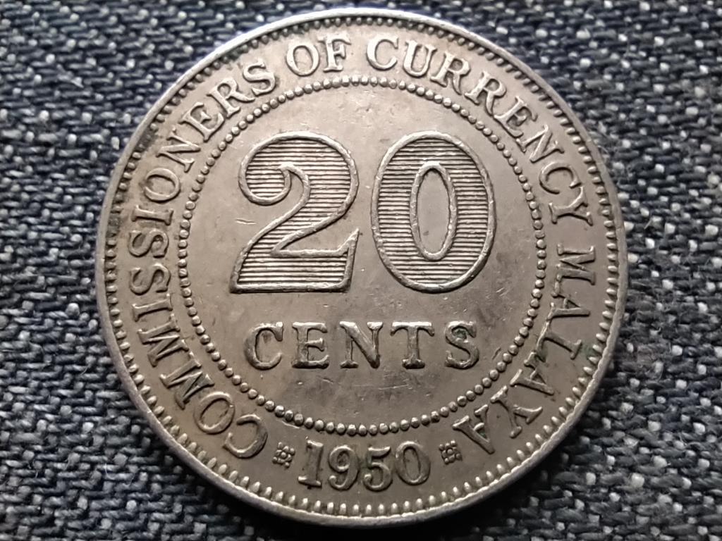 Malajzia VI. György (1936-1952) 20 cent