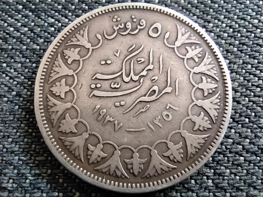 Egyiptom I. Fáruk (1936-1952) .833 ezüst 5 Qirsh piaszter