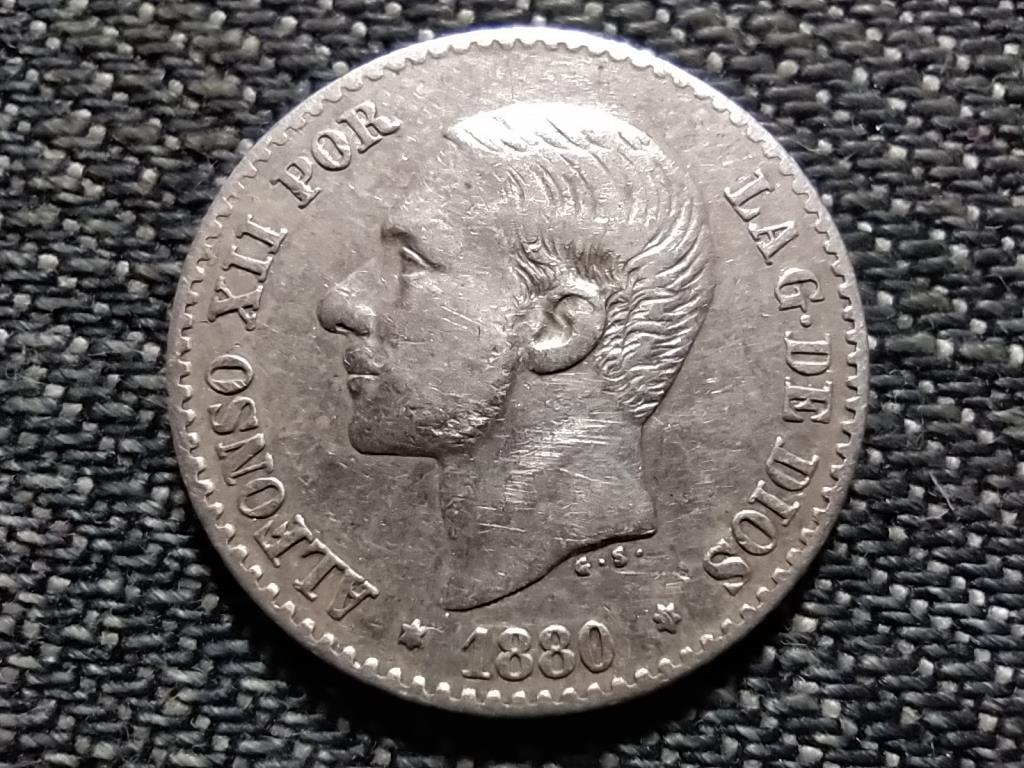 Spanyolország XII. Alfonz (1874-1885) .835 ezüst 50 centimo