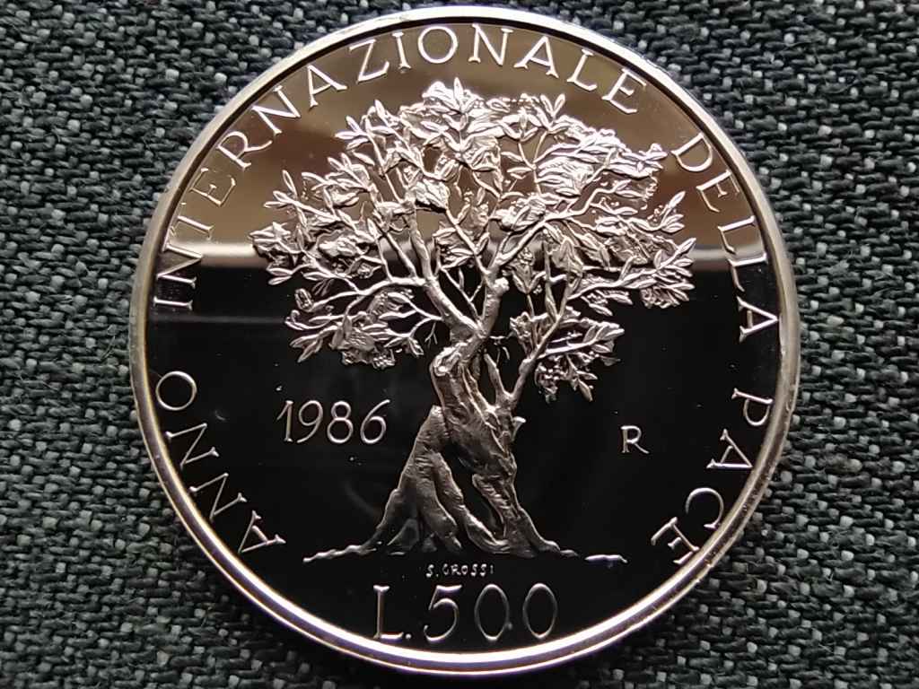 Olaszország A béke nemzetközi éve .835 ezüst 500 Líra