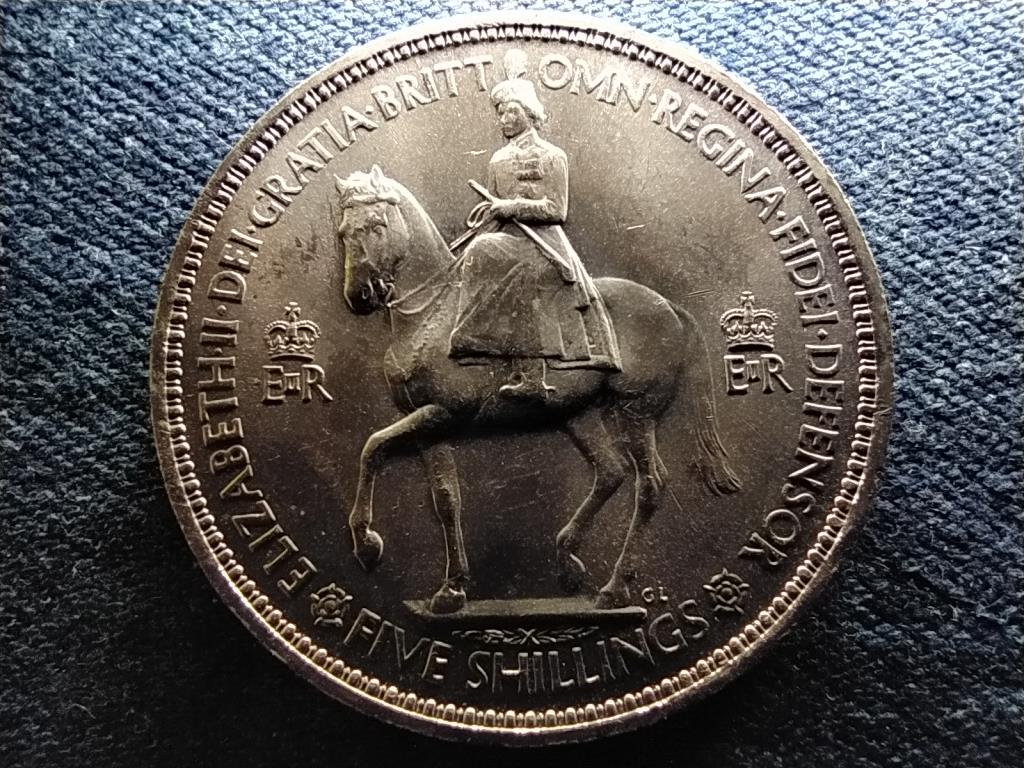 Anglia II. Erzsébet megkoronázása 5 Shilling