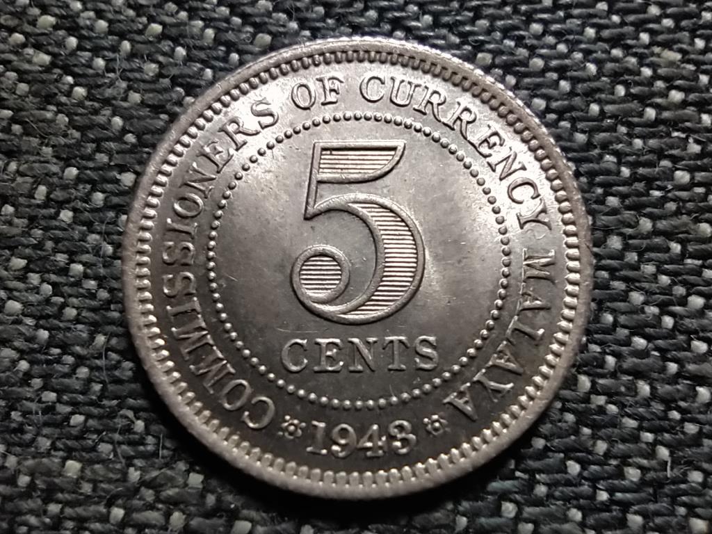 Malajzia VI. György (1936-1952) .500 ezüst 5 cent