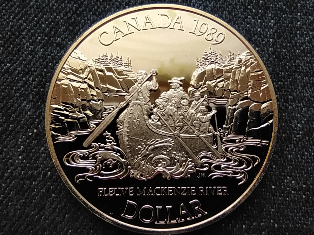 Kanada Bicentenárium MacKenzie folyó .500 ezüst 1 Dollár