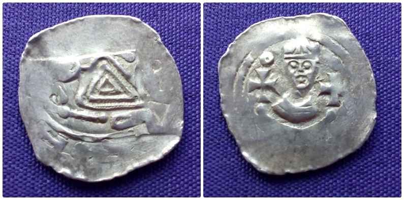 Ausztria Salzburgi Püspökség II. Eberhard (1200-1246) ezüst 1 Pfennig (Friesach)